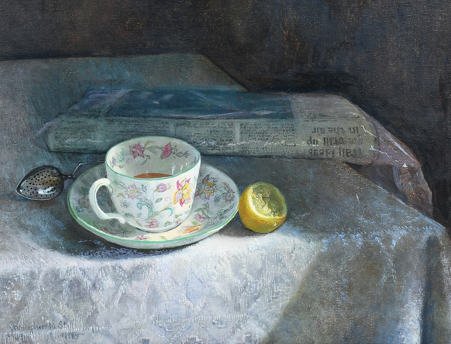 Appraisal: STILL Christopher American b ''The Morning Paper'' Tabletop Still Life