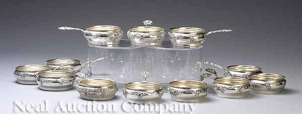 Appraisal: A Group of Silver Nut Dishes including a set of