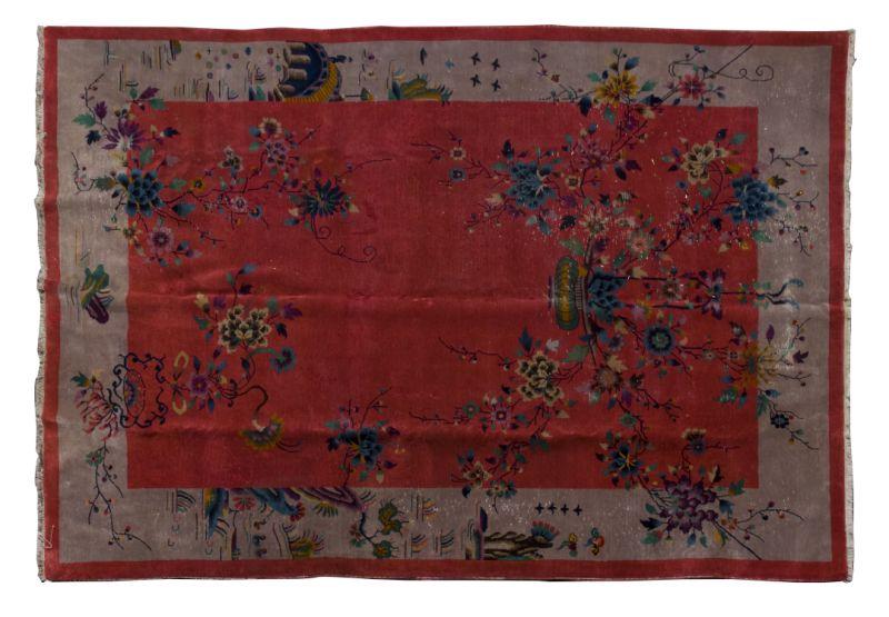 Appraisal: Room Size Chinese Rug early th c red field with