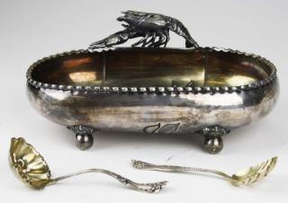 Appraisal: Wilcox Silver-plate Meriden Conn Figural lobster dish Vermeil interior Missing