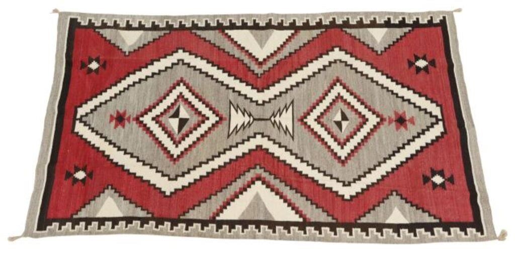 Appraisal: Native American Navajo handspun wool rug c s Ganado pattern