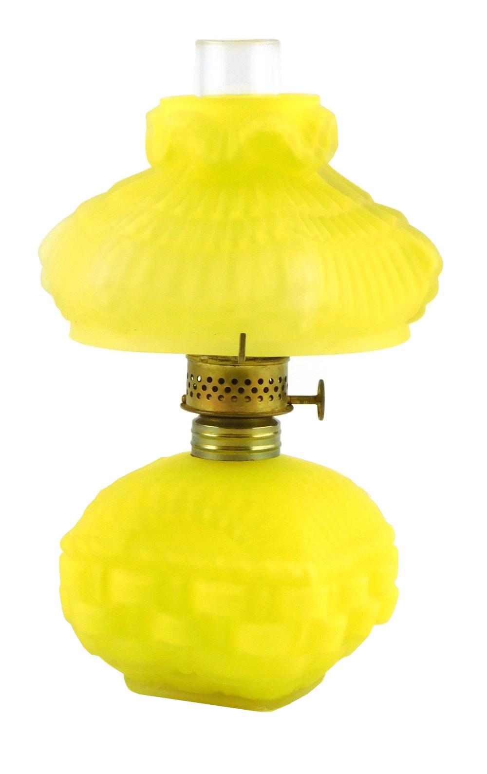 Appraisal: Miniature oil lamp Basket Lamp by Consolidated Lamp Glass Co