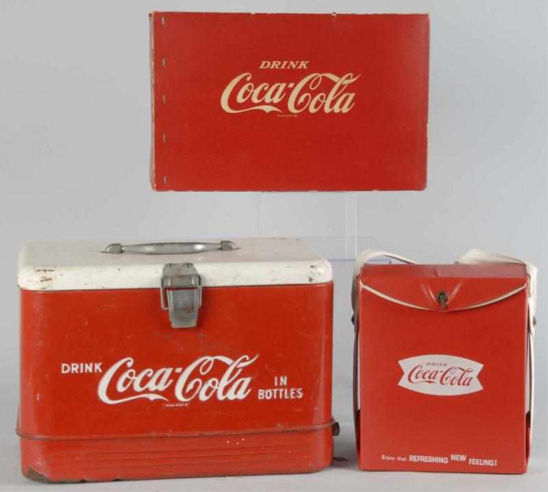 Appraisal: Lot of Coca-Cola Picnic Coolers Description Circa s and s