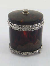 Appraisal: A late Victorian silver-mounted tortoiseshell string box by Henry Albert