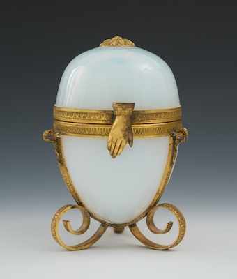 Appraisal: A French Opaline Glass Trinket Box with Ormolu Mounts The