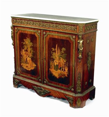 Appraisal: A late th century French side cabinet with ormolu mounts