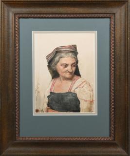 Appraisal: Rinaldo Werner - Roman Woman watercolor signed and dated l