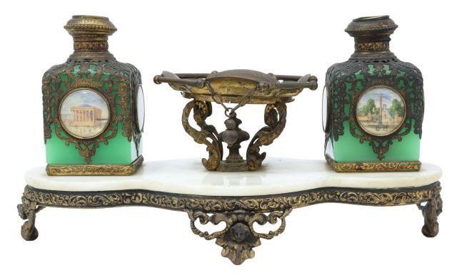 Appraisal: French perfume stand vanity ensemble attributed to Palais Royal th