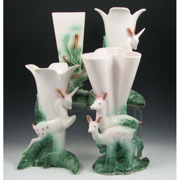 Appraisal: Hull Regal Vases - Deer Unicorn Duck Lot of four