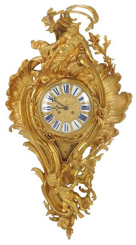 Appraisal: Louis XV Style Gilt Bronze Cartel Clock French late th