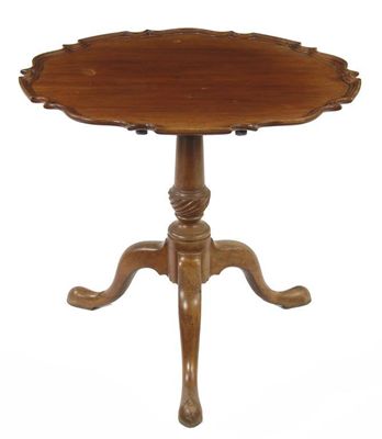 Appraisal: A George III mahogany tripod table with a circular tilt-top