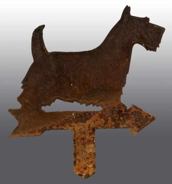 Appraisal: Cast Iron Standing Scottie Sign Description Depicts large Scottie on