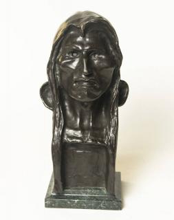 Appraisal: Bronze Recast of Frederic Remington on Marble Base