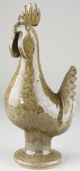 Appraisal: Edwin Meaders Georgia Pottery Alkaline Rooster always a hard to