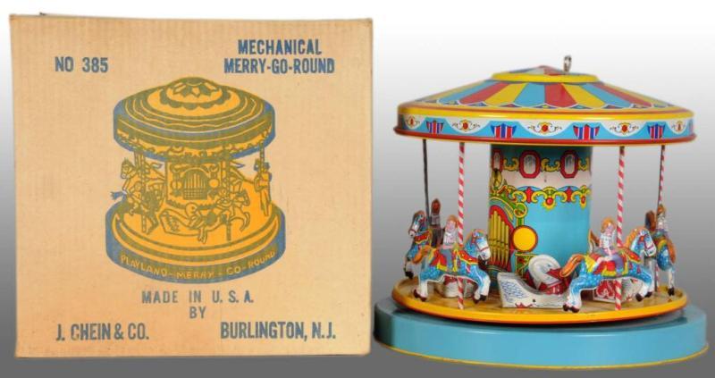 Appraisal: Tin Litho Chein Merry-Go-Round Wind-Up Toy Description American Circa s