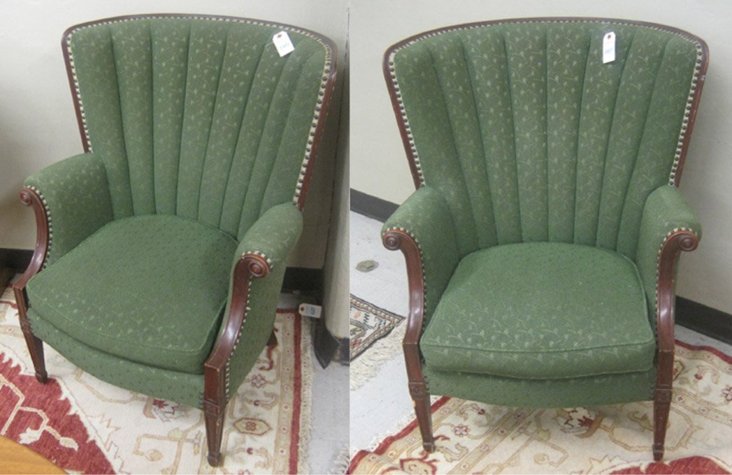 Appraisal: A PAIR OF FEDERAL STYLE ARMCHAIRS American mid- th century