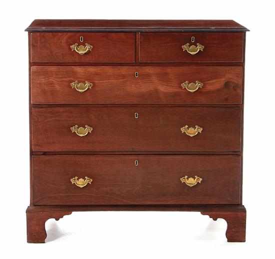 Appraisal: George III style mahogany chest of drawers mid th century