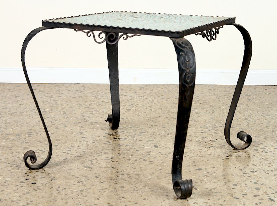 Appraisal: FRENCH ART DECO IRON OCCASIONAL TABLE CIRCA A French Art