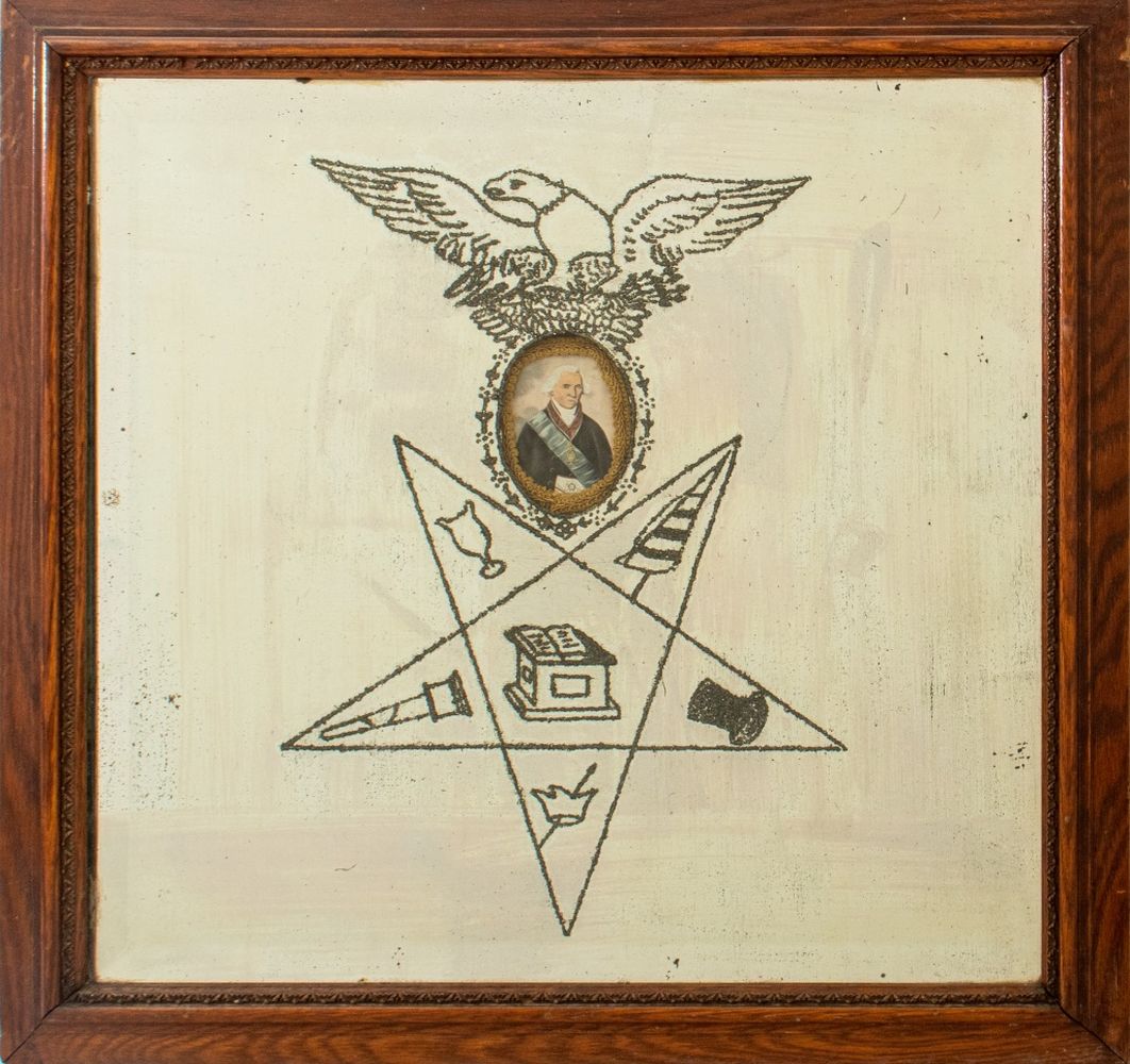 Appraisal: FREEMASON ORDER OF THE EASTERN STAR MIRROR Antique mirror with