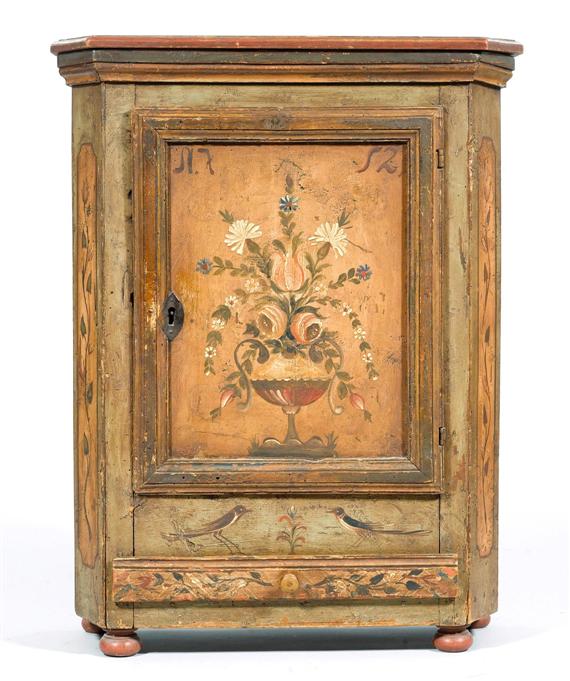 Appraisal: PAINTED CABINET Alpine th cent Painted softwood Dated x x