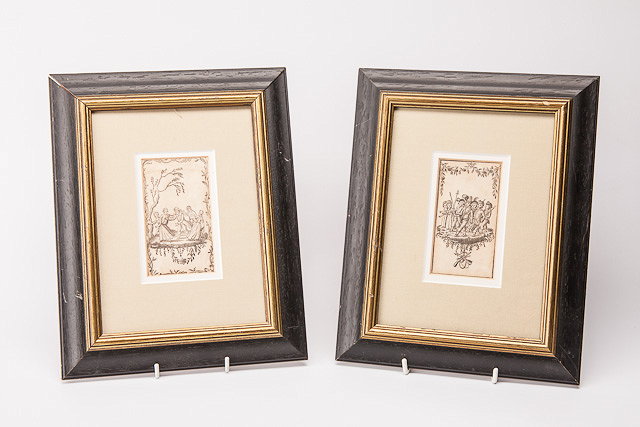 Appraisal: TWO SMALL PRINTS one depicting children playing blind mans buff