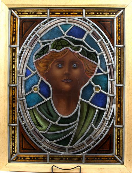 Appraisal: W H Burnham late th Century stained and leaded glass