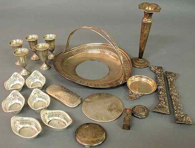 Appraisal: Group of sterling silver articles to include nut dishes cordials