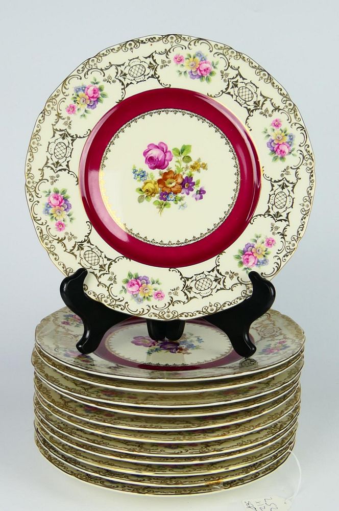 Appraisal: BARONET BOHEMIA PORCELAIN FLORAL PLATE A lot of Baronet Bohemian