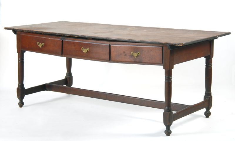 Appraisal: ANTIQUE ENGLISH OR CONTINENTAL LIBRARY TABLE In pine and other