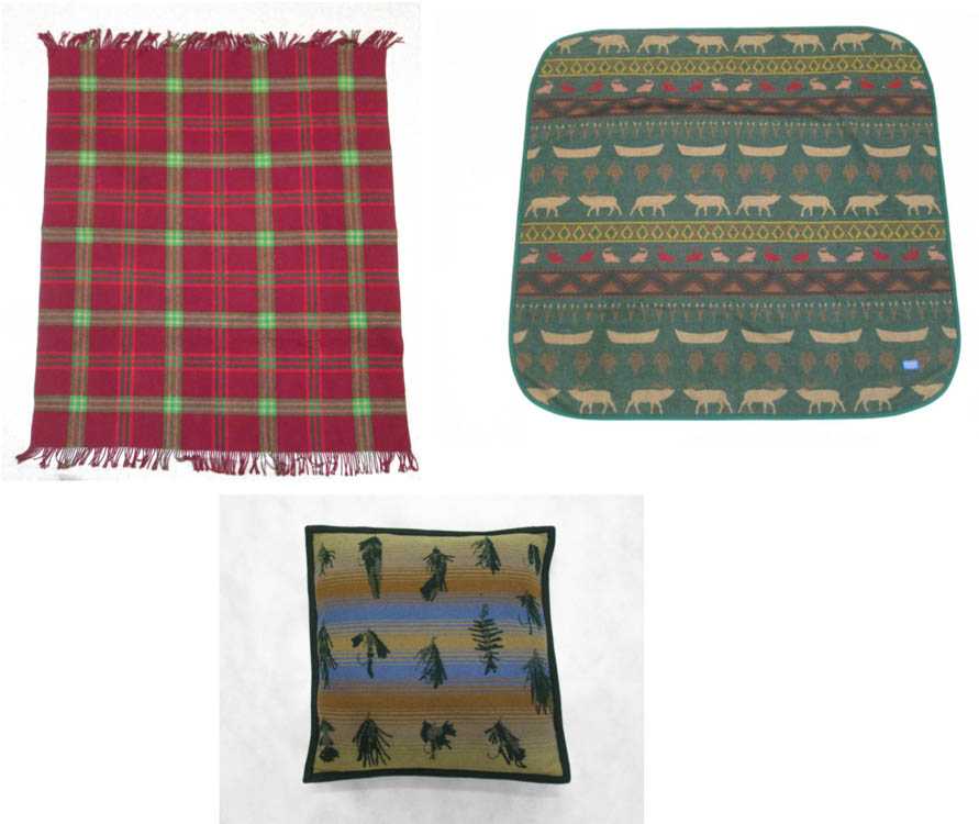 Appraisal: PENDLETON THROW BLANKETS AND A PILLOW three pieces plaid blanket