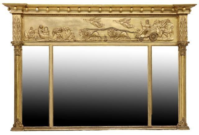 Appraisal: English George III giltwood over mantel mirror th c having