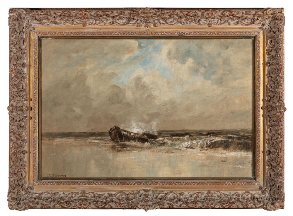 Appraisal: Joseph Jefferson American Louisiana - Crashing Surf with Shipwreck oil