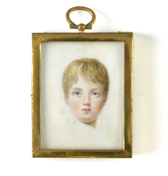 Appraisal: A rectangular portrait miniature on ivory of a child English