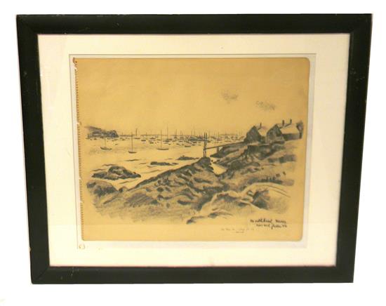 Appraisal: Howard Mortimer Freer American - Marblehead MA charcoal and pencil