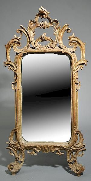 Appraisal: French Gilt Wall Mirror th C ornately carved French gilt