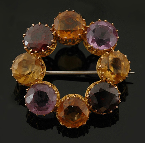 Appraisal: An Antique garland brooch Set with brilliant cut amethyst citrine