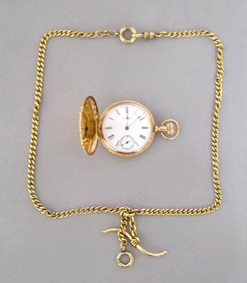 Appraisal: Waltham gold filled ladies pocket watch with hunter case together