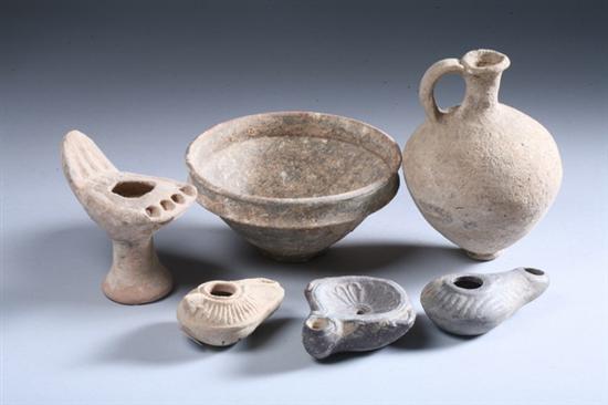 Appraisal: COLLECTION OF ROMAN AND BYZANTINE TERRACOTTA OIL LAMPS Together with