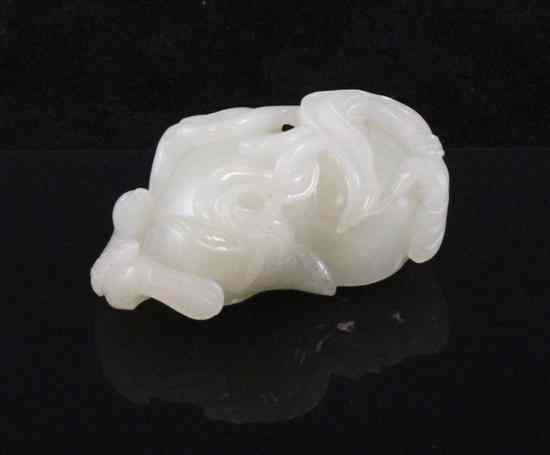 Appraisal: A Chinese pale celadon jade scroll weight th th century