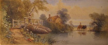 Appraisal: THOMAS CHARLES LEESON ROWBOTHAM british - LANDSCAPE WITH CABIN AND