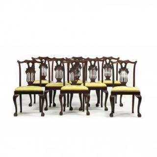 Appraisal: Gregory Co Set of Eight Chippendale Style Dining Chairs early