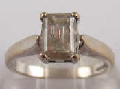 Appraisal: An carat gold diamond solitaire ring the emerald cut diamond