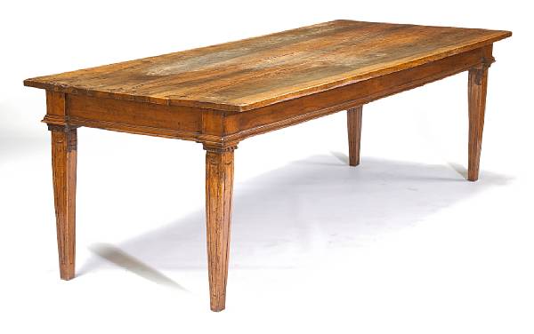 Appraisal: A Louis XVI walnut dining table fourth quarter th century