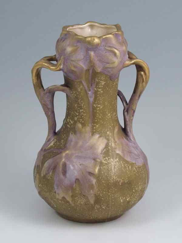 Appraisal: RIESSER KESSEL TURN TEPLITZ AMPHORA VASE Ca - Impressed crown