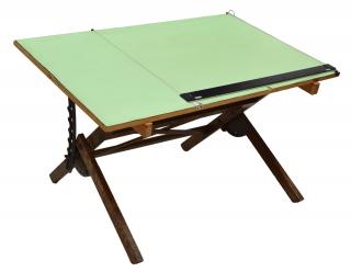 Appraisal: DIETZGEN OAK IRON DRAFTING TABLE x Dietzgen oak and iron