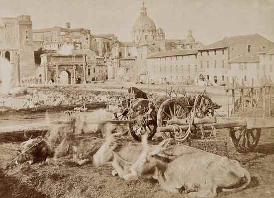 Appraisal: Caneva Giacomo attributed to The Forum Romanum Railway engine outside