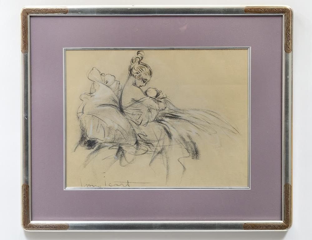 Appraisal: LOUIS ICART French - Mother and Child Signed l l