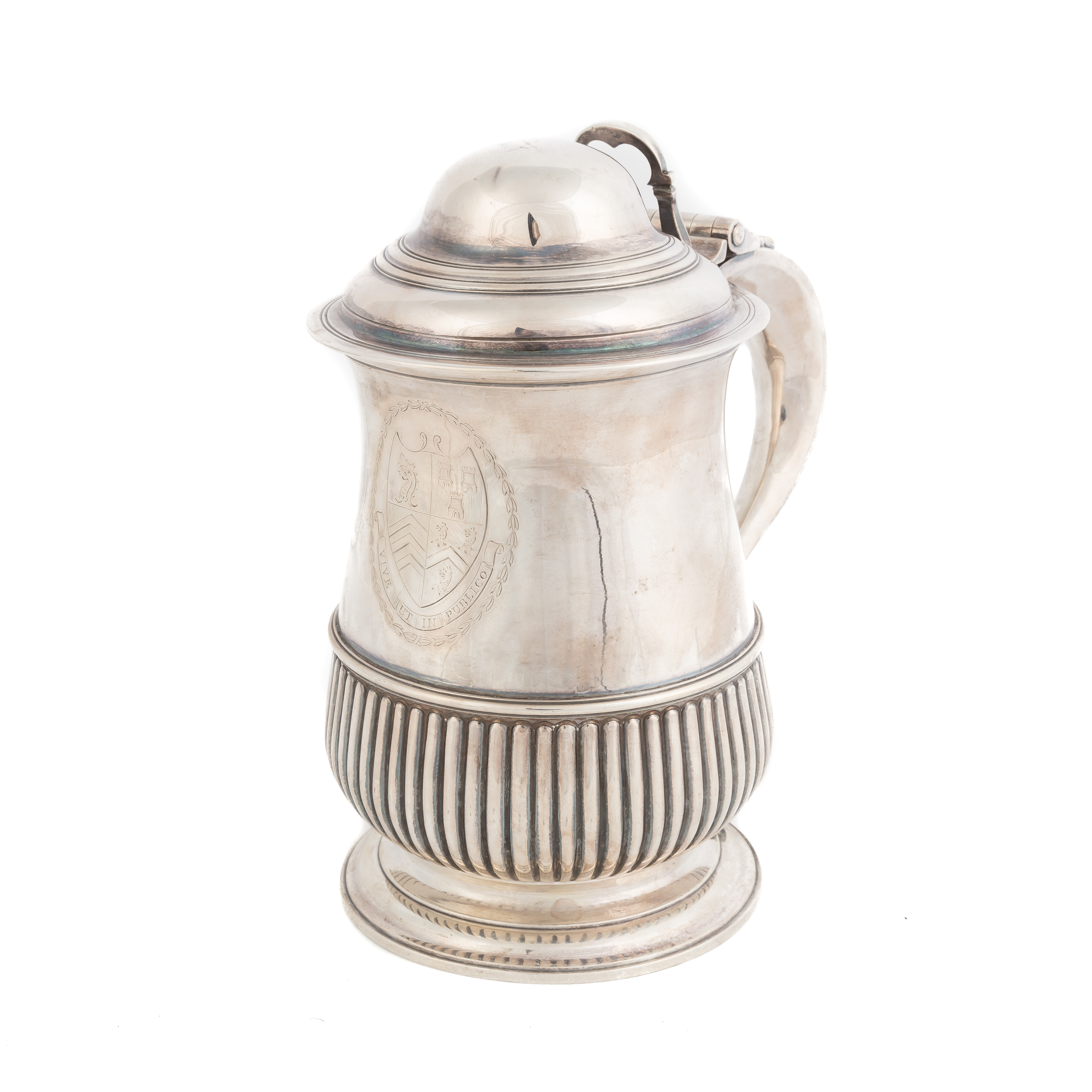 Appraisal: William Cripps London Sterling Silver Tankard th century With Coat