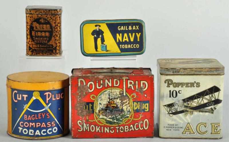 Appraisal: Lot of Assorted Tobacco Cigar Tins Description Includes Gail Axe