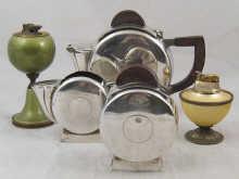 Appraisal: A three piece silver plated Art Deco tea set and